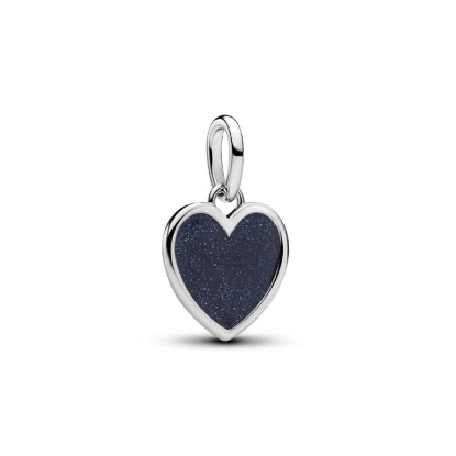 Billede af Pandora Blåt Hjerte charm platinbelagt metalblanding