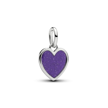 Billede af Pandora Lilla Hjerte charm platinbelagt metalblanding