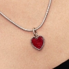 Billede af Pandora Rødt Hjerte charm platinbelagt metalblanding