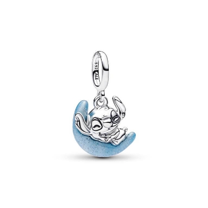 Billede af Pandora Disney Limited Edition Stitch Selvlysende Måne charm sølv m. emalje