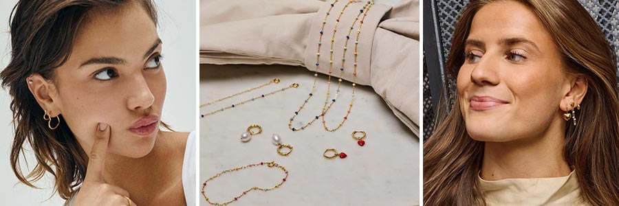 ENAMEL hjerte øreringe, løse øreringe med lola og øreringe styling