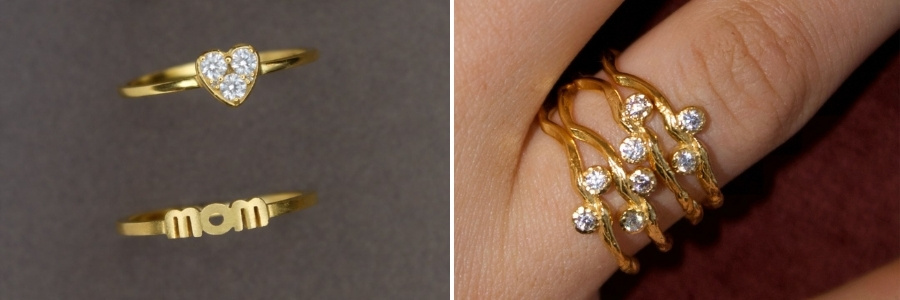 stine a smykker wow/mom og ringe med sten