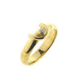 Ring m. pynt 1 syn. sten 1,75 mm. 8 kt.