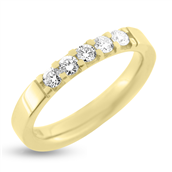 Alliancering i 14 kt. m. diamanter 5x 0,07 w/vs