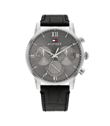 Tommy Hilfiger Sullivan herreur sort læderrem 44mm mineralglas 5bar