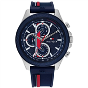 *Tommy Hilfiger Clark herreur stål gummirem 46mm 5bar