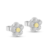 Ørestik hyldeblomst, 7,5 mm. 925s. knop i 14 kt.