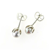 Ørestik perler, grabber, sv. kp.  5-5½ mm 925s