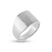 Herrering massiv lukket bund, plade 925s