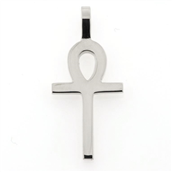 Vedhæng Kors med hank livets nøgle 14 kt. hvg. (12*20 mm.)
