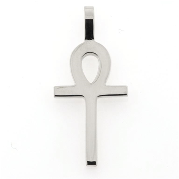 Vedhæng Kors med hank livets nøgle 14 kt. hvg. (12*20 mm.)