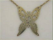 Collie sommerfugl 27*35 mm. 42 cm. 925s. forgyldt