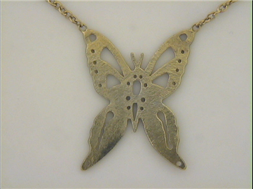 Collie sommerfugl 27*35 mm. 42 cm. 14 kt.
