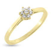 Ring roset, 7* brill. 1*0,02 +6*0,015 w/vs. 14 kt. 