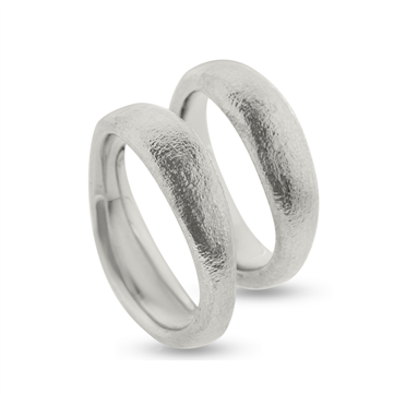 Vielses/forlovelses ringe bølget, massive, d-ring med brill. 0,03 w/pi  925s.