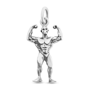 Vedhæng mand, stærk mand, bodybuilder, massiv 925s 