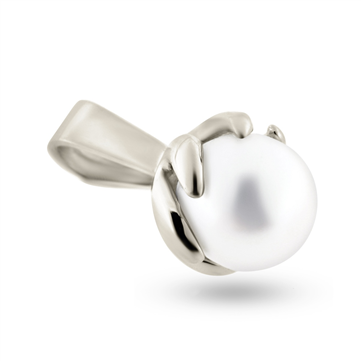 Vedhæng perle, grabber sv. kp.  7½-8 mm. 14 kt. hvg.