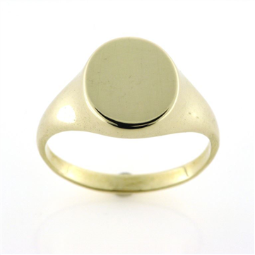 Ring, Signetring oval plade 13*11 mm. Priser fra