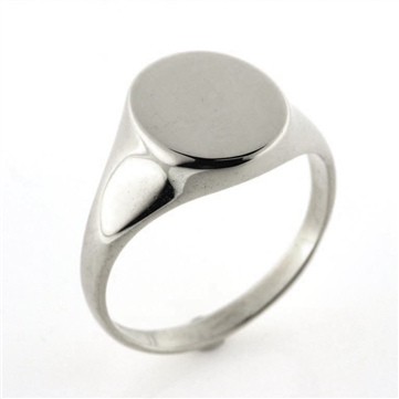 Ring, Signetring oval plade 13*11 mm 925s