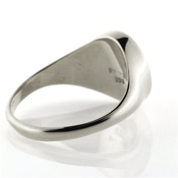 Ring, Signetring oval plade 13*11 mm 14 kt. hvg.