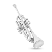 Broche trompet, lg. 34 mm. 925s. sølv