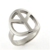 Ring, fredstegn (peace tegn) dia. 19 mm. 925s