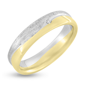 Ring bølget brillant w/vs. 2 yderringe 14 kt. + 14 kt. hvg. (loddet fast sammen)