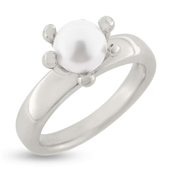 Ring perle, grabber med dråber, fv. perle 7-7½ mm. 925s