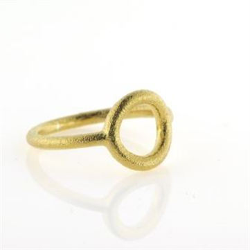 Ring Circles 11 mm. 925s forgyldt (overflade sand) 
