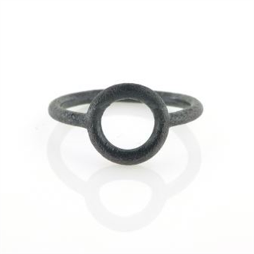 Ring Circles 11 mm. 925s oxyd (overflade sand)