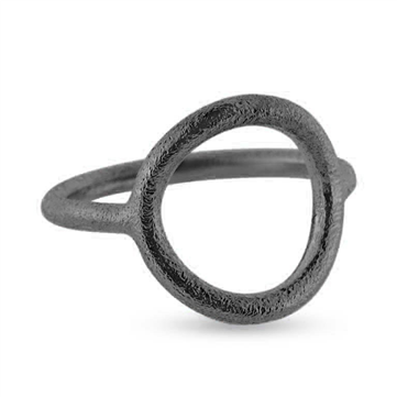 Ring Circles 15 mm. oxyderet sølv