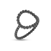 Ring Circles, kugletråd, 15 mm. i oxideret sølv (overflade sand)