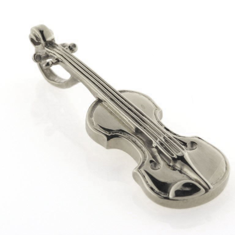 ristet brød Telemacos indsigelse Vedhæng Violin, lg. 33 mm. skjult øsken 925s. sølv | Pind J. Design - Køb  hos pindj.dk