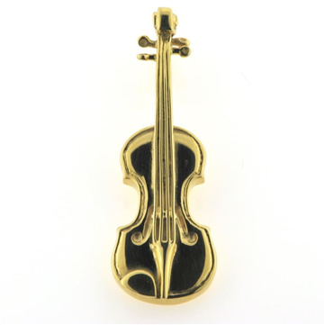 Vedhæng Violin, lg. 33 mm. skjult øsken 925s. sølv forgyldt (forgyldning vil blive slidt af ved brug !)