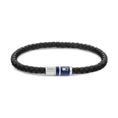 Tommy Hilfiger Casual armbånd sort læder m. stållås 21,5 cm