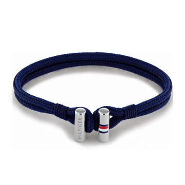 *Tommy Hilfiger Blue Bracelet armbånd blå nylonsnor med stål lås 21cm