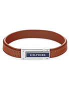 Tommy Hilfiger armbånd glat brunt læder m. magnetisk stållås 21,5 cm