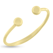 Armring plade, åbning med 2 kugler 925s. forgyldt (forgyldning vil blive slidt af ved brug !)