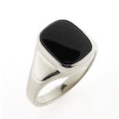 Herrering m. lukket bund, antik sl. onyx 14*12 mm 14 kt. hvg.