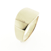 Ring massiv lukket bund, rek. plade 14*11,3 mm. 925s. forgyldt (forgyldning vil blive slidt af ved brug !)