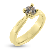 Ring solitaire brillant Coffee/Champagne 0,45 ct. 14 kt. 