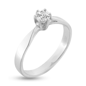 Ring solitaire syn sten, 4,0 mm. 925s.