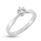 Ring solitaire 14 kt hvg syn sten