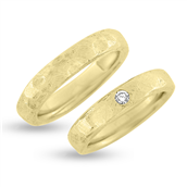 Vielses & Forlovelses ringe brillant 0,07 w/vs. Rustik overflade14 kt.