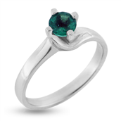 Ring m. 4 grab. fatn. smaragd 0,78 ct. 14 kt.hvg
