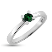 Dream Delux ring m. smaragd 0,88 ct. ca. 6,0 mm. 14 kt. hvg.