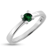 Ring smaragd 0,88 ct. ca. 6,0 mm. 14 kt. hvg.