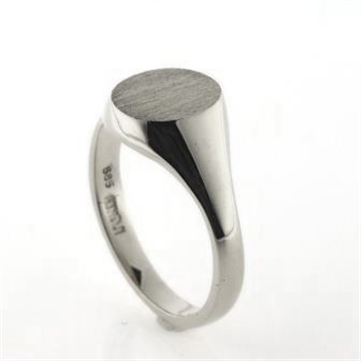 Ring, Signetring oval plade 11*9,5 mm 925s