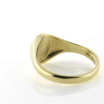 Ring, Signetring oval plade 11*9,5 mm 8 kt.