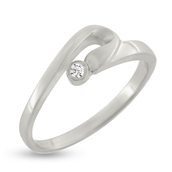 Ring cubic zirkonia 14 kt. hvidguld
